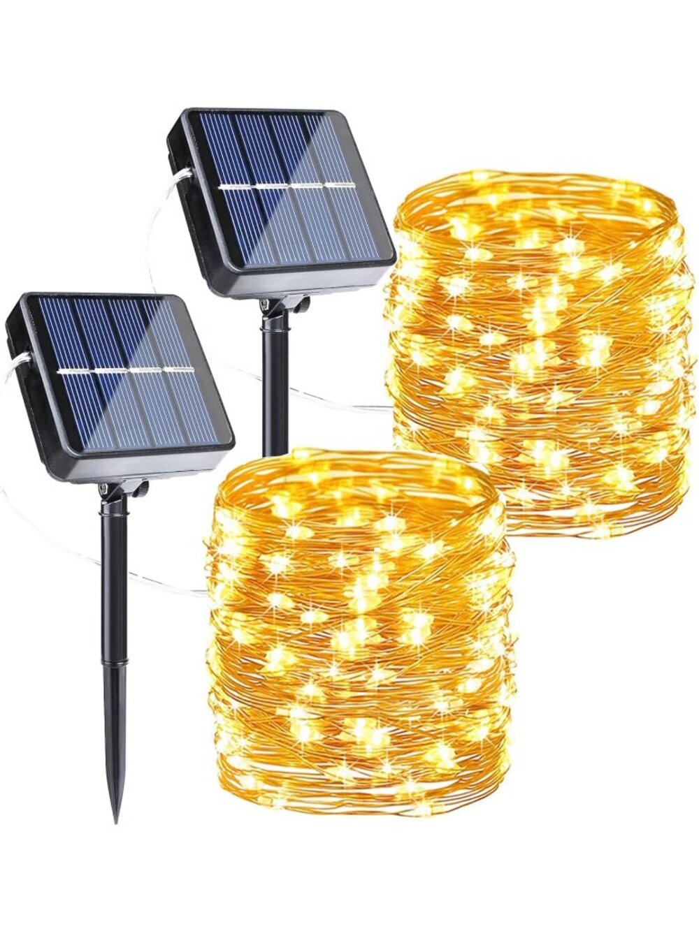 Warm White Halloween Solar String Twinkle Lights 2 Pack Total 80FT 240LED